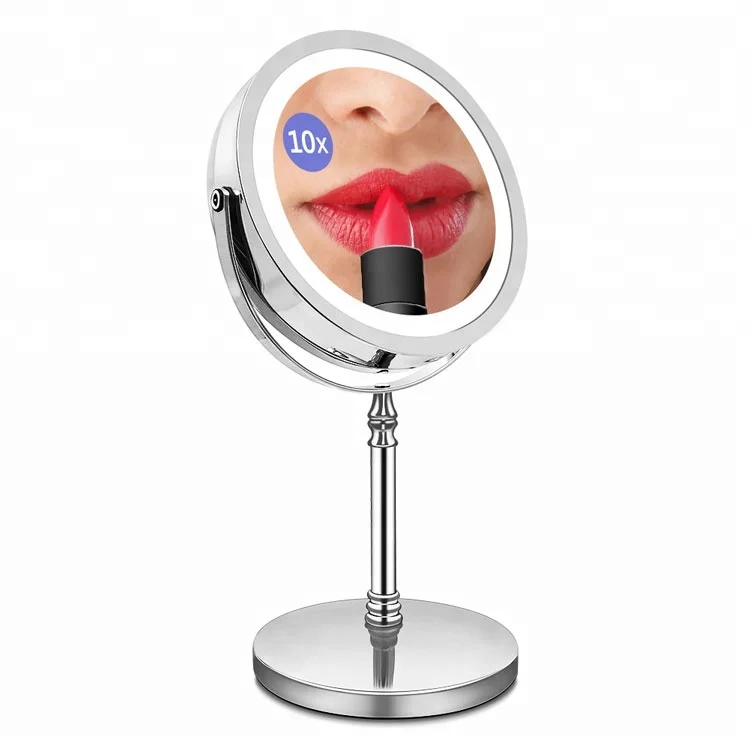 

Rechargeable hollywood style makeup mirror with led light