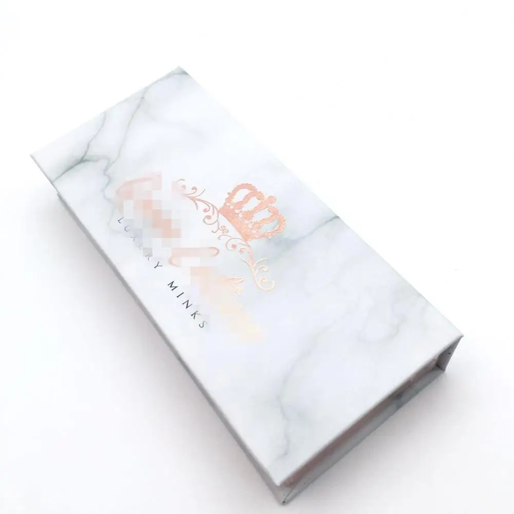 

Rose Gold Marble boxes Eyelash box Eyelash Diamond Packages, Natural black