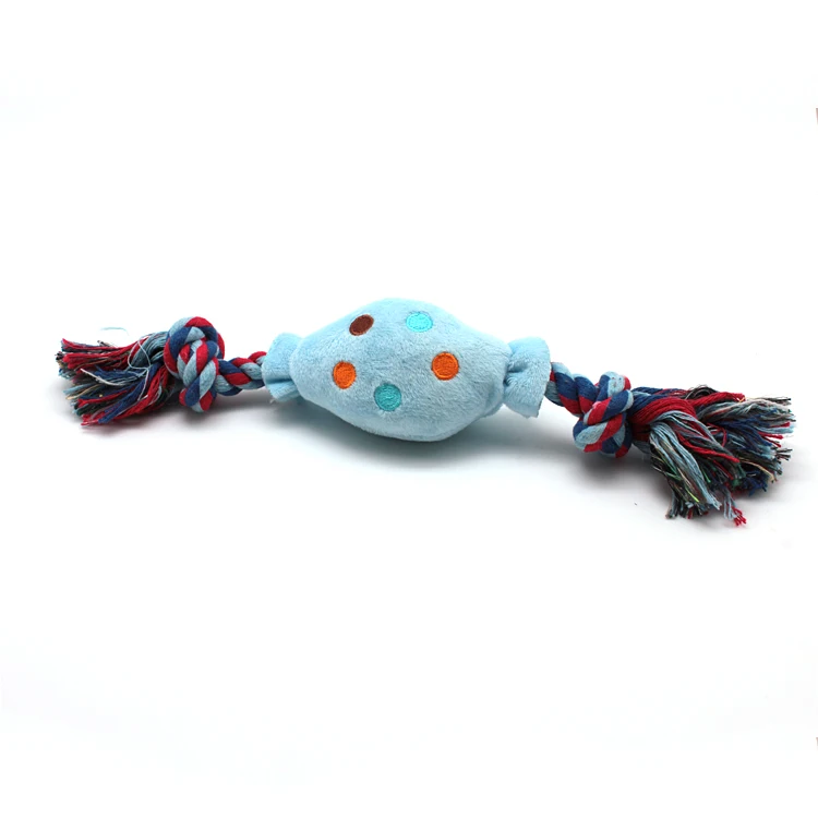 New Design Colorful Rope Candy Shape Pet Dog Plush Toy , Dog Chew toys