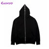 Custom full zip hoodie oems zipper hood outside