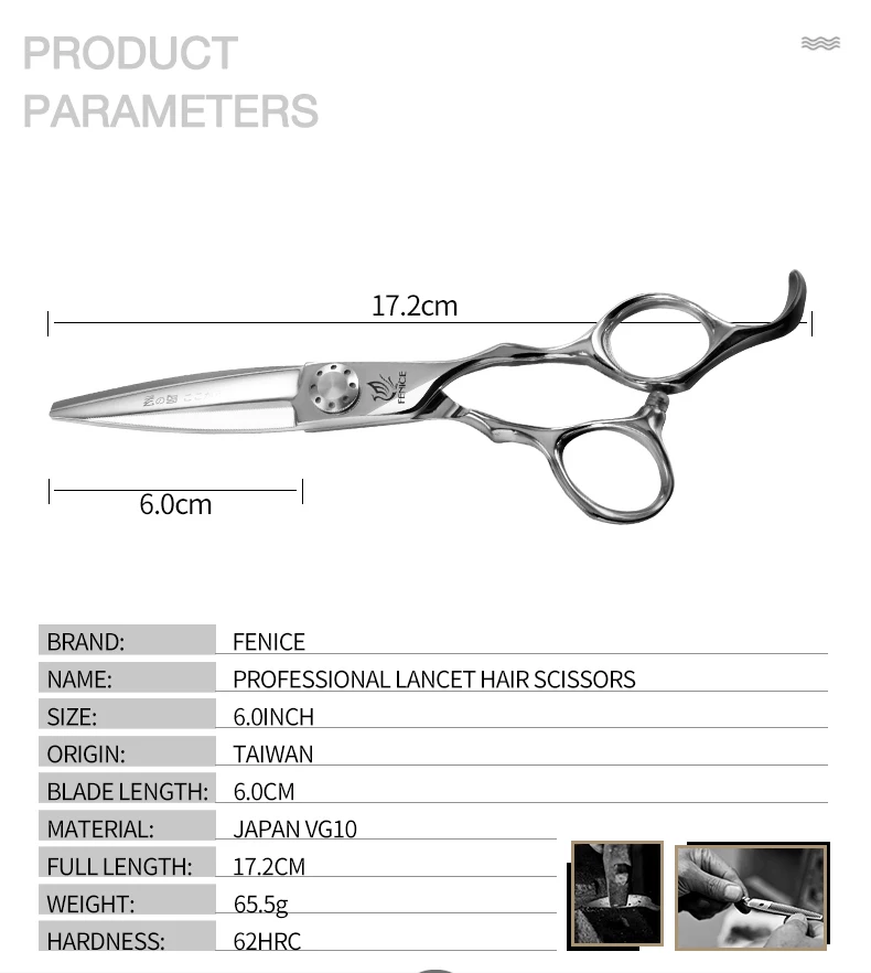 6 Inch Professional Wide Blade Hot Barber Hairdressing Scissors for Barbershop