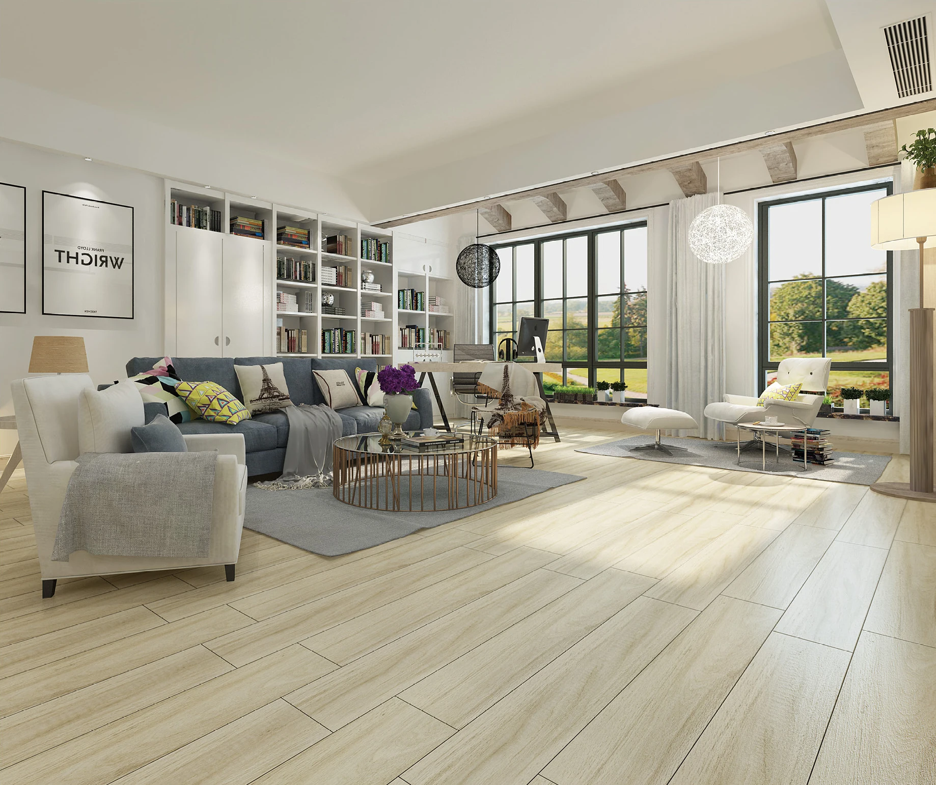 高清喷墨地板玛瑙瓷砖陶瓷木纹瓷砖新型地板砖