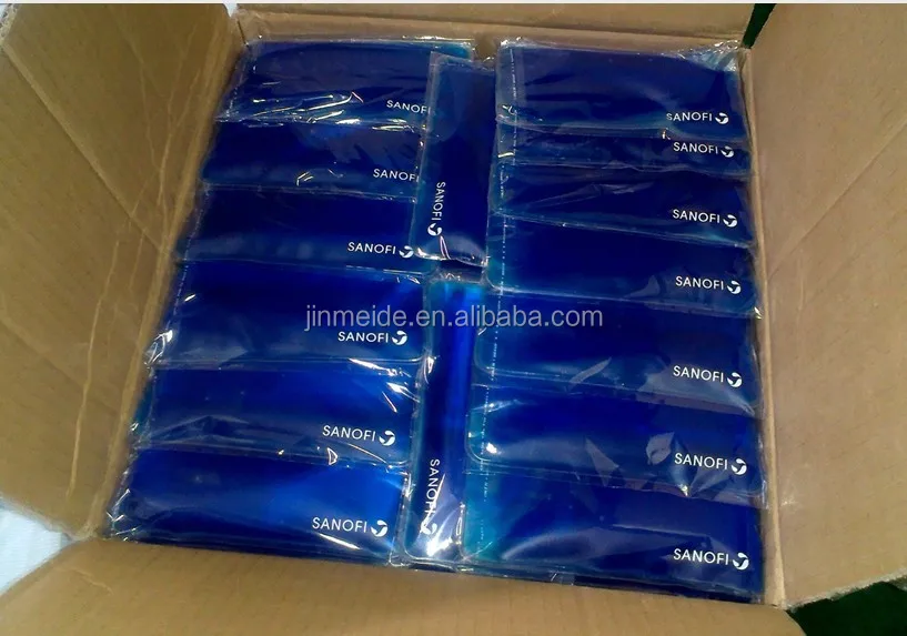 blue hot cold compress gel pack with 1c logo print