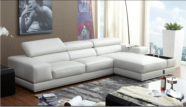 New Italian Style Modern U Shaped White Leather Extra Large Sectional ...