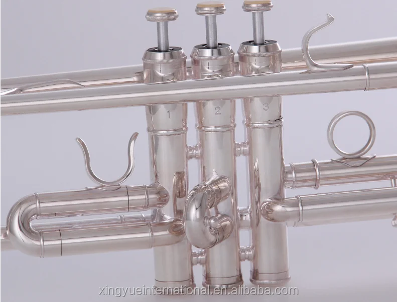 
silver plated trumpet cheap price brass body material 