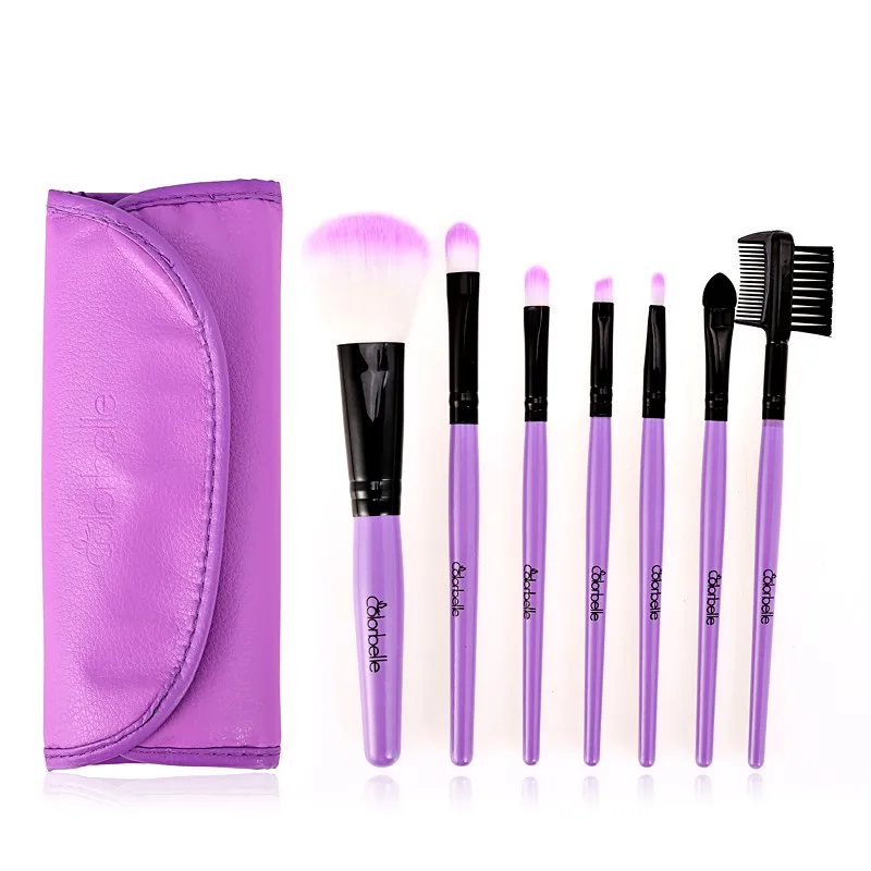 

Cosmetic makeup brushes Portable Purple nylon hair 7-pc Professional makeup brush set Drop shipping