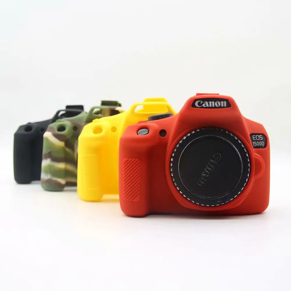 

Camera Bag case Soft Silicone Rubber Protective Body Cover Case For Canon 1500D, Camouflage,red,black,yellow