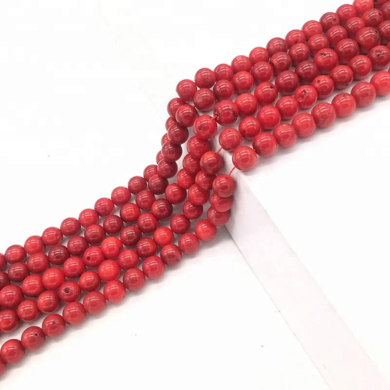 

Good quality natural 6mm 8mm 10mm gemstone loose red coral beads