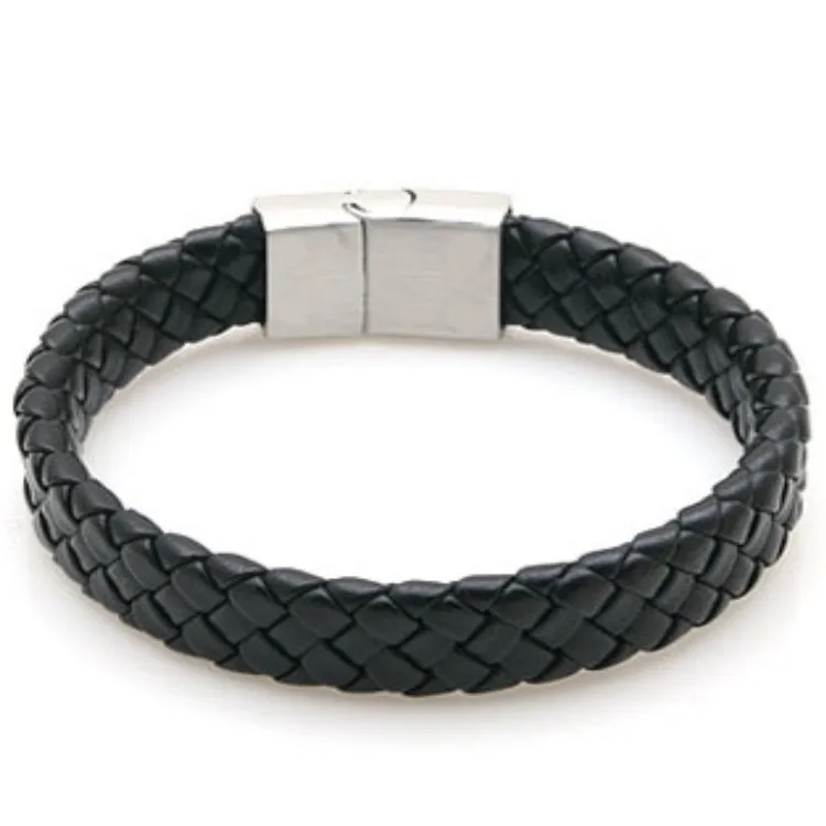 

new arrival Korea style alloy buckle braided PU leather bracelet men bracelet wholesale (KB8174), As picture