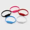 Mini Short Flat Bracelet Micro USB 2.0 Sync Data Charging Women Men Casual 2 in 1 Wristband Bracelet Cable for Android Phones