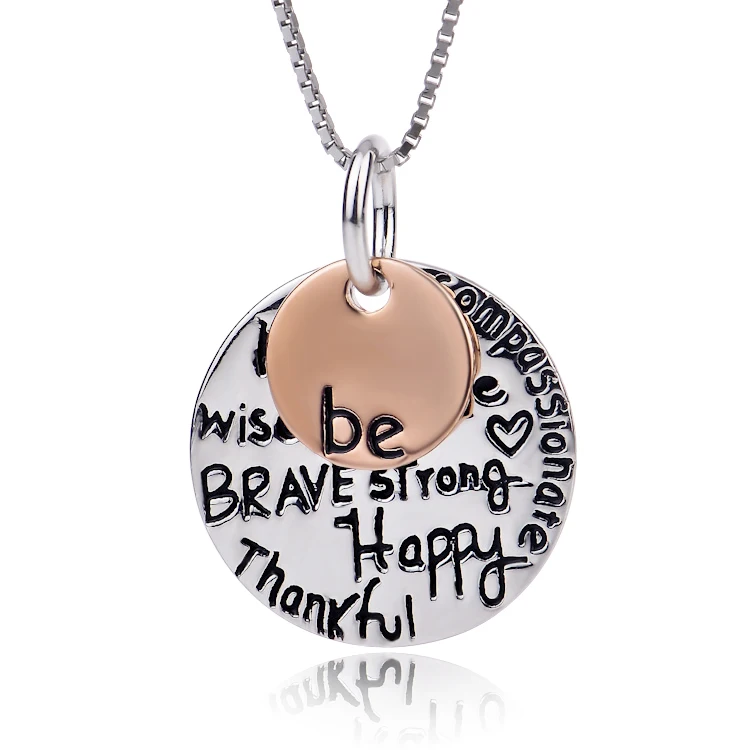 

Top-rated 2019 925 Sterling Silver Inspirational Pendants Necklace, Picture shows