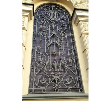 Luxury Antique Window Fixed Wrought Iron Window Grill Metal Window