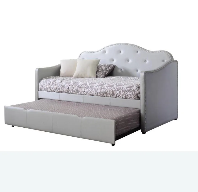 New Model Modern Day Bed Button Wood Sofa Cum Bed For Sale Tufed Fabric