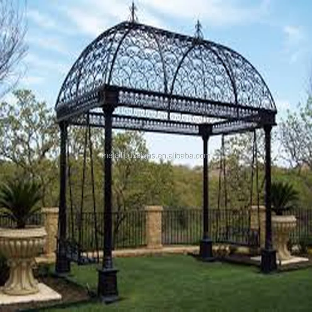 Garden Pavilion Wrought Iron Steel Gazebos Outdoor Gazebos,Hexagonal