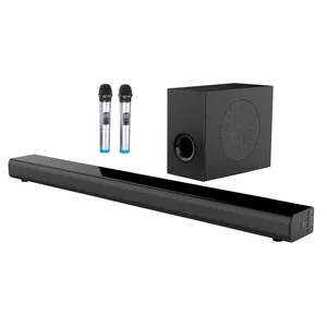 Dual Wireless Microphone 2.1Subwoofer Bluetooth 4.0 Home Theater Speaker System Sound Bar