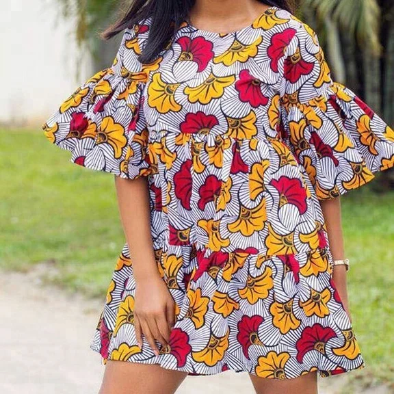

New Fashion African Design Ankara Dress African Women Clothing, African Wax Print Dress, As pictures& customized