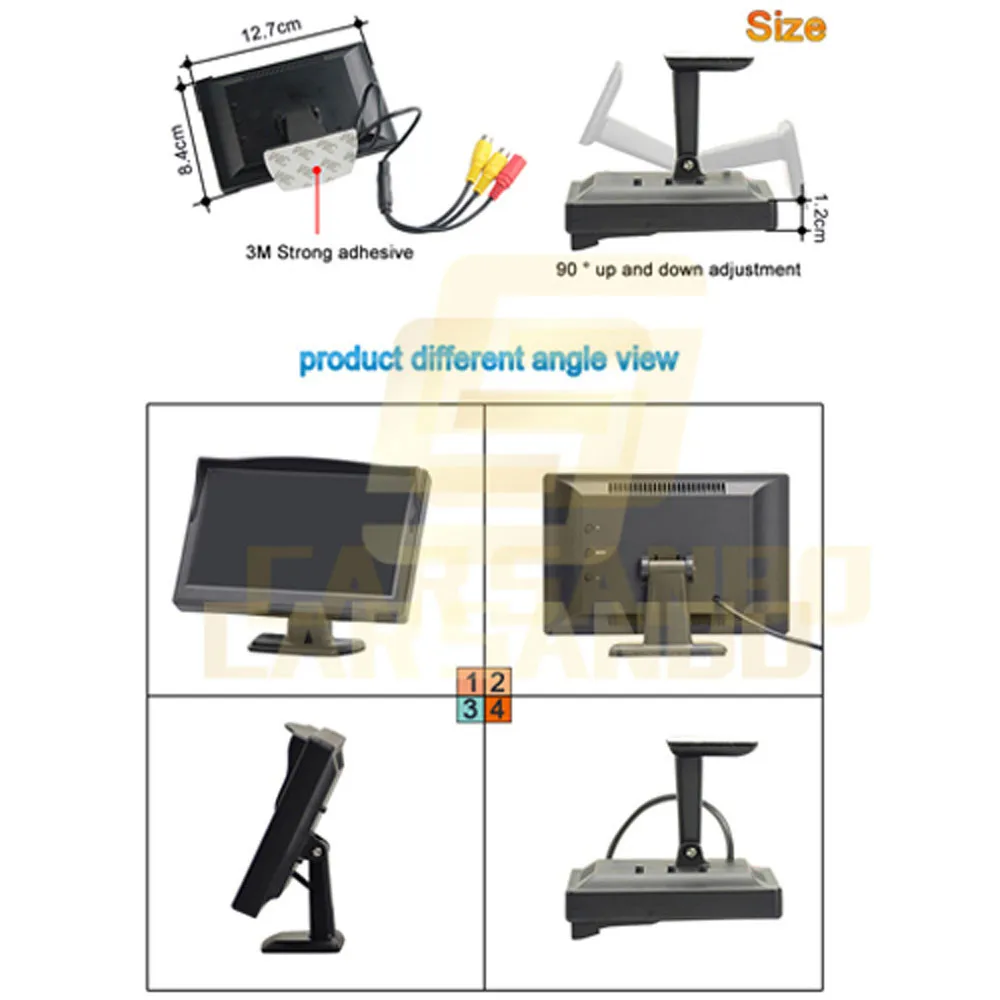 Ts530 Car Monitor 5 Inch Vehicle Display Visor With Osd Button Control &sunvisor Buy 5 Inch