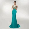 V Neck Low Back 2018 New Style Designer Western Ladies Heavy Beaded Evening Dresses for Wedding Formal Party Gowns