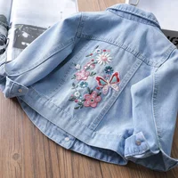 

B23354A 2018 Latest design baby girls casual embroidery jean coats Jackets