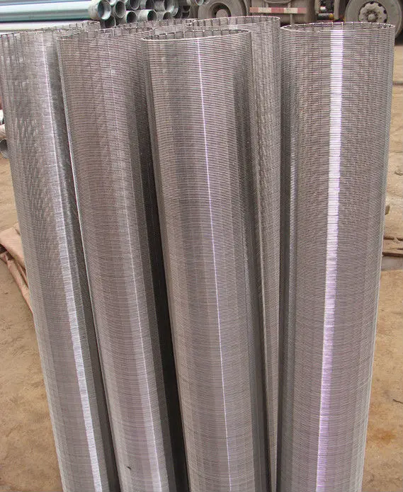 product-569-695 316 L stainless steel cylindrical mesh filter/ round 10'' Johnson v wire water well screen
