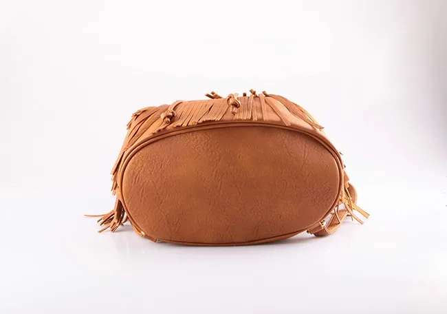 4762-Best selling original design popular tassel women PU backpack factory