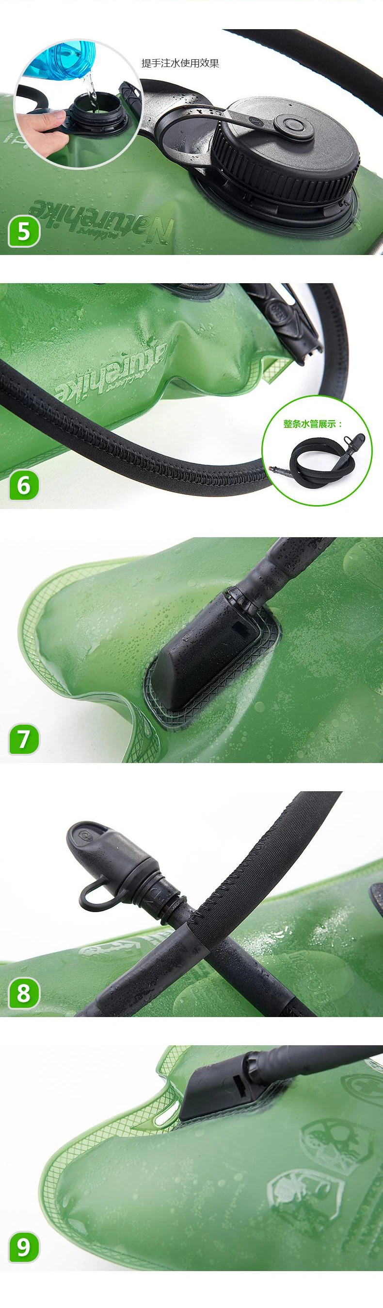 Naturehike high quality 3L PEVA Leakproof water reservoir water bladder hydration for Hiking Climbing Cycling Running