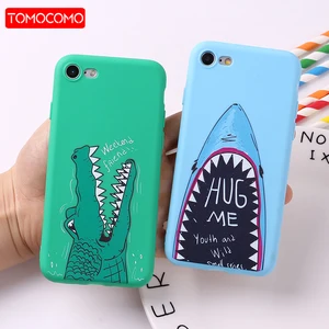 Funny Crocodile Shark Cartoon Soft TPU Silicone Matte Case Cover For iPhone 6 6S 6Plus 5 5S SE 8 8Plus X