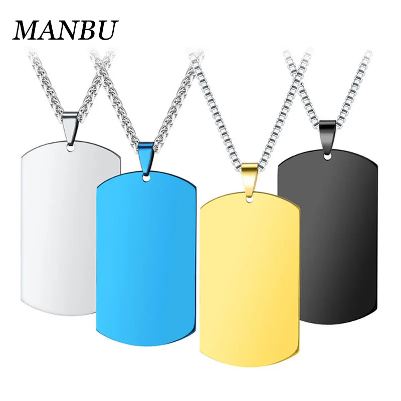 

bijouterie stainless steel wholesale dogtag pendants for jewelry making personalized name necklace 18k gold plated 12809, Picture