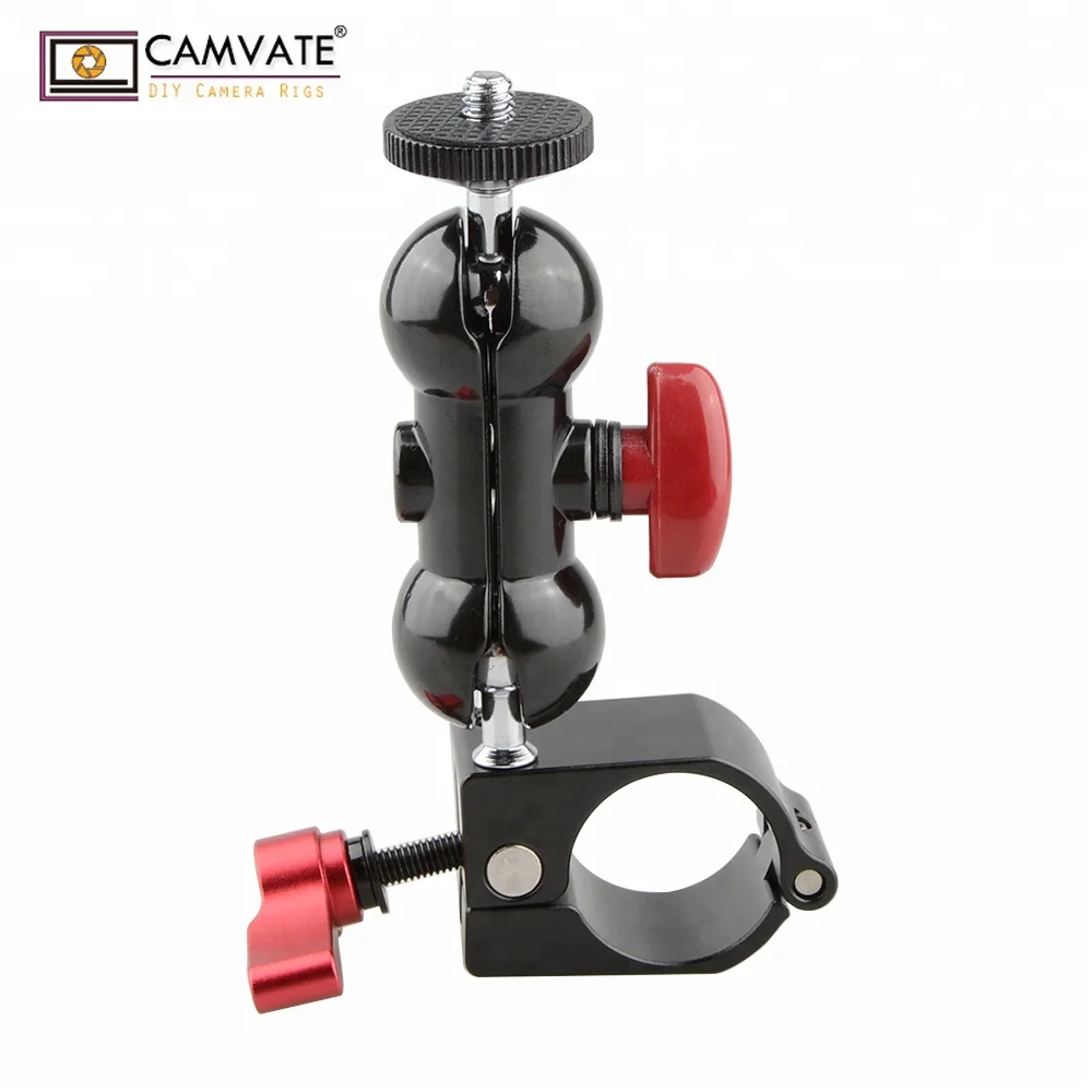 

CAMVATE 25mm rod Clamp 1/4 360 Rotating Monitor Mount for DJI Ronin-M Handheld Gimbal, Black & red nut