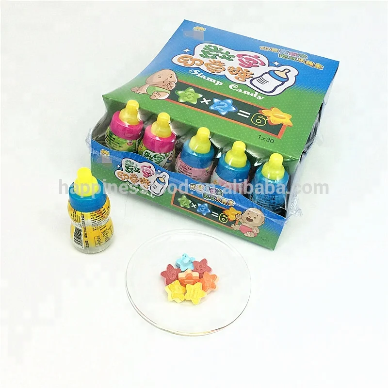 

pacifier bottle shape with digital stamp candy, Multi-colored