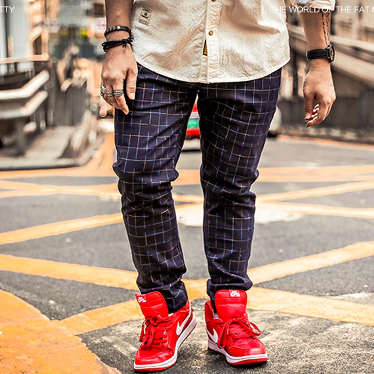 mens plaid jogger pants