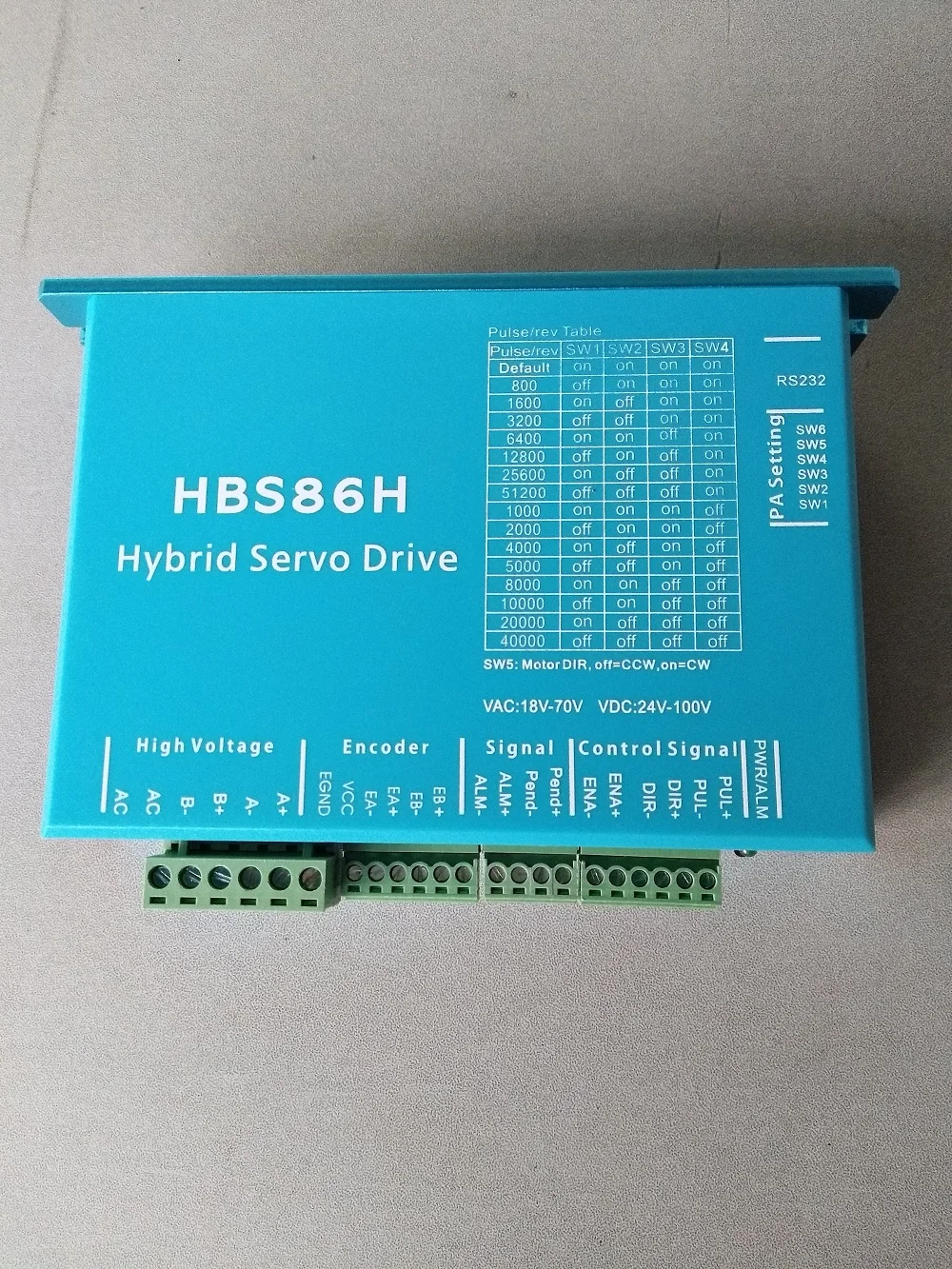 Details about   1PC HBS86H Motor Driver Hybrid NEMA34 Stepper Drive Controller Motor 30-100VDC 
