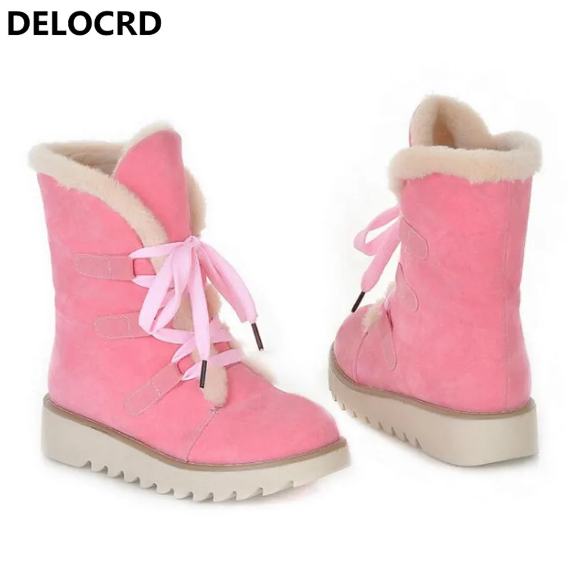 

Women's Snow Boots Thick Wool Warm With Cotton Shoes Plus Size Women's Boots Ladies Fashion Casual Shoes winter Casual Sneaker