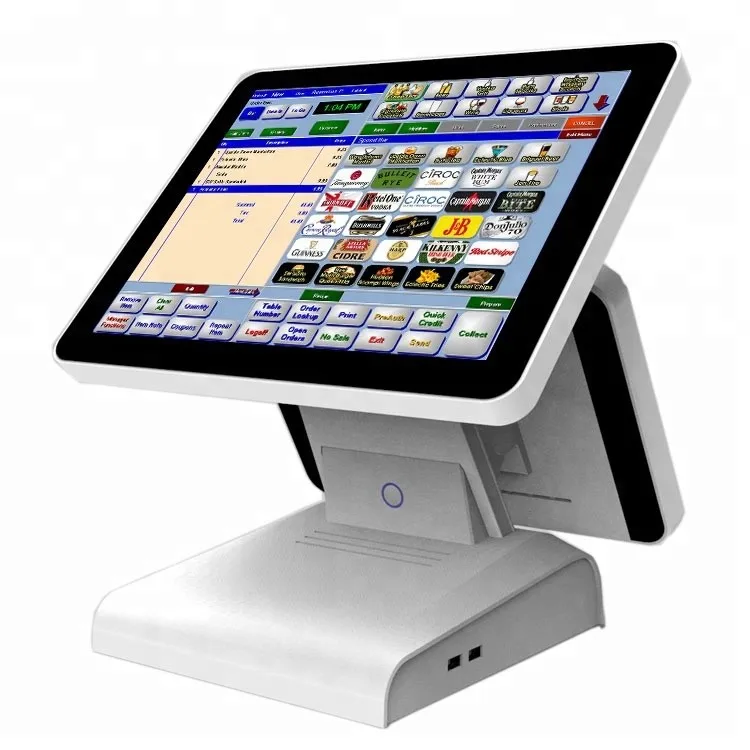 15.6 Inch Android Pos System Touch All In One Restaurant Dual Screen 