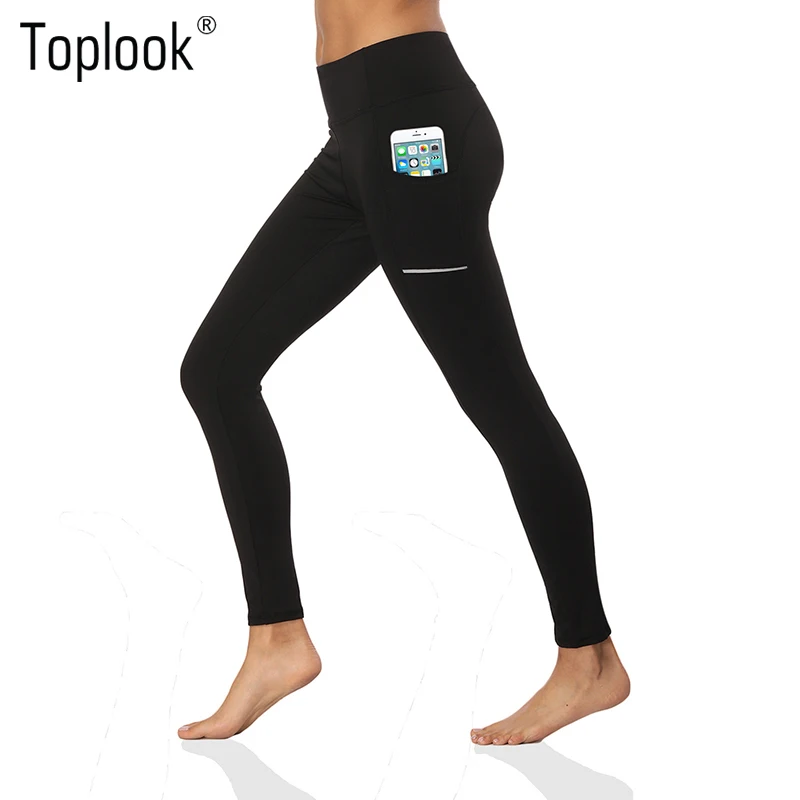 

Toplook Black Yoga Pants Leggings For Women Pockets Fitness Clothing Women Amazon Hot Selling L265, As pictured