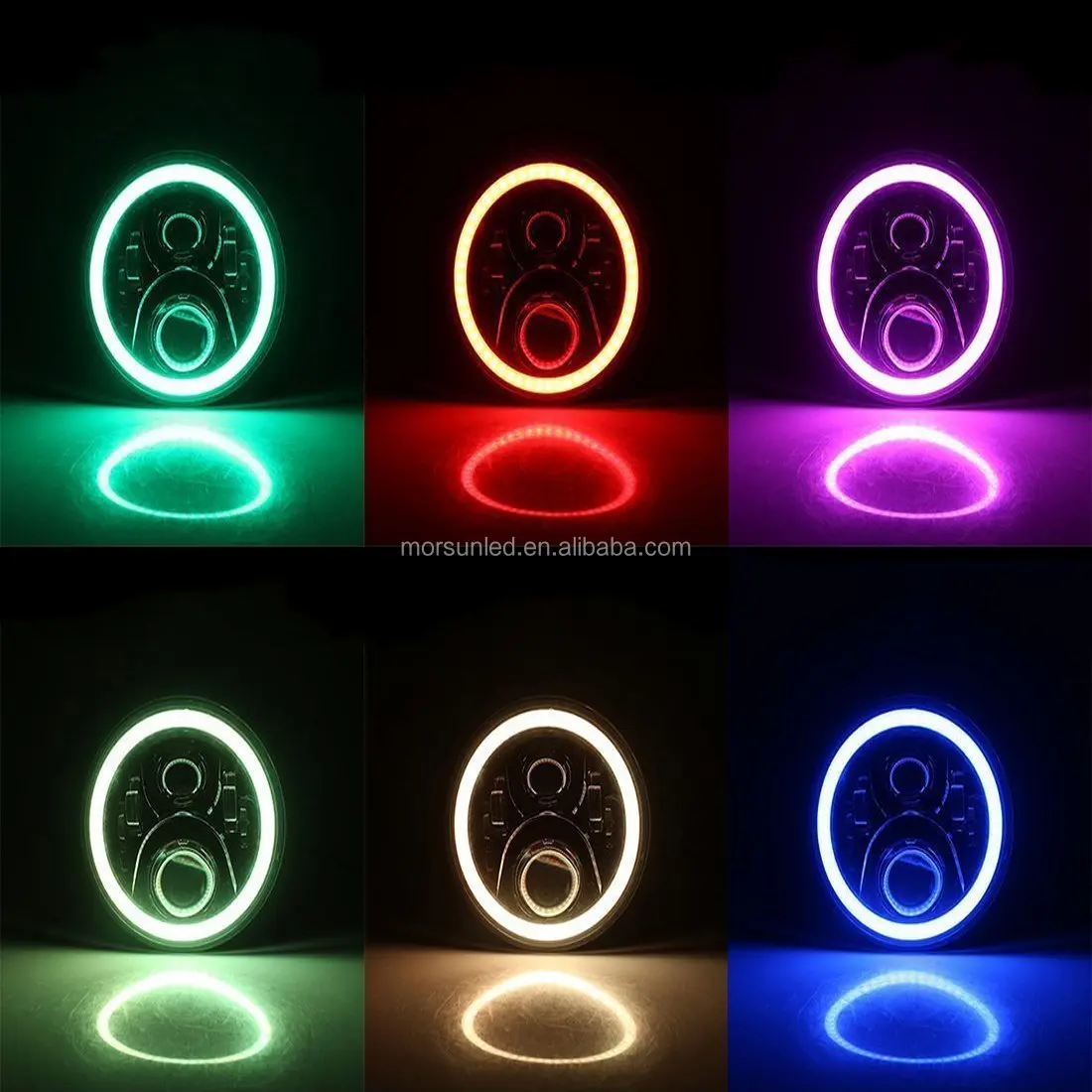 Morsun Inch Led Headlight Auto Lighting System Inch Round Rgb Halo Ring Led Headlights Buy