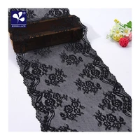 

23Cm Nylon Spandex Chantilly Black Elastic Lace Trim For Panty Underwear