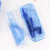 6 Pieces Math Geometry Kit Set Storage Box Includes Rulers,Protractor,Compass,Pencil