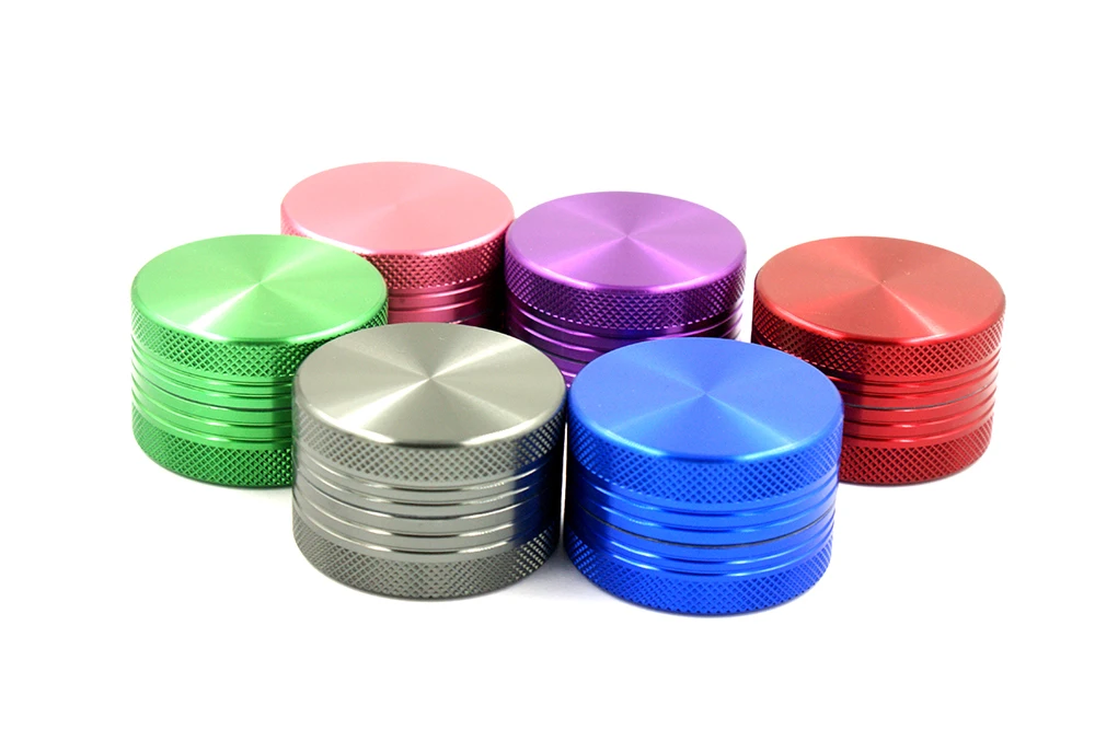 时尚2parts 40毫米金属铝合金草本研磨机平板创意糖果色手动烟草研磨