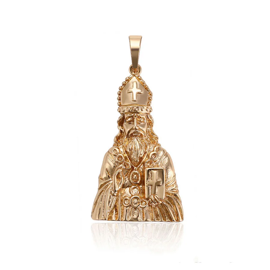 

33581xuping Long beard old man figure statue religious pendant designs, 18k