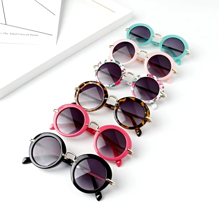 

Retro style kids Sunglass UV400 protection cute round shape frame sunglasses for kdis summer