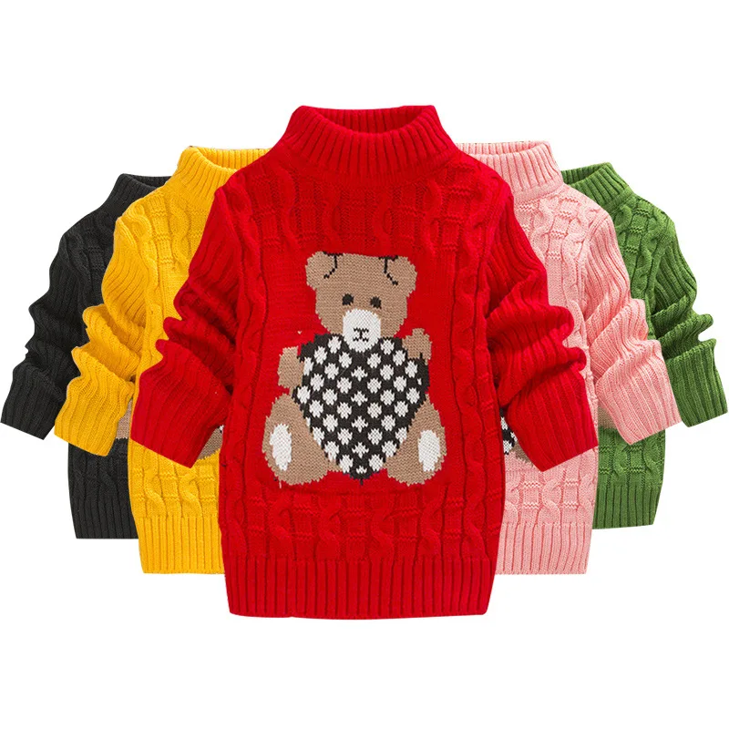 

Wholesale batch Latest Design Fancy Knit Pullover long Sleeve Korean Winter Children Kids Cartoon Knit Sweaters, Picture