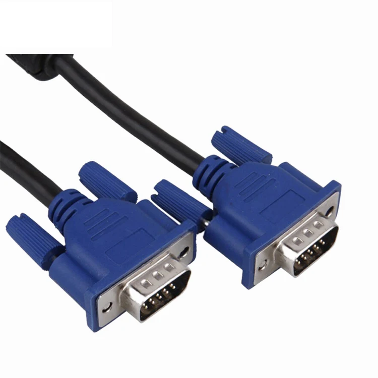 

Guangzhou supplier vga cable 3+4 blue 15 20 meters male to male vga cable for PC Laptop TV projector, Black;blue;white( optional)