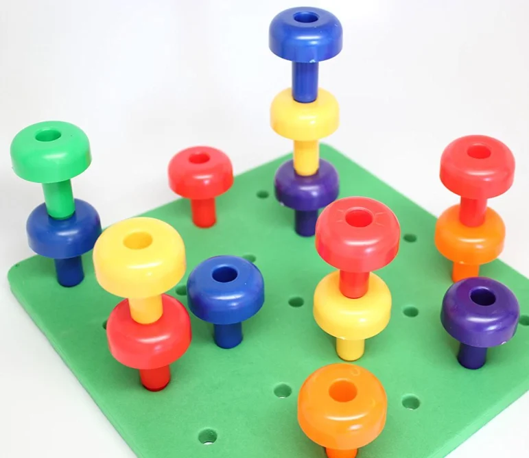 Stacking Peg Board Set Toy - Early Learning For Fine Motor Skills - Buy