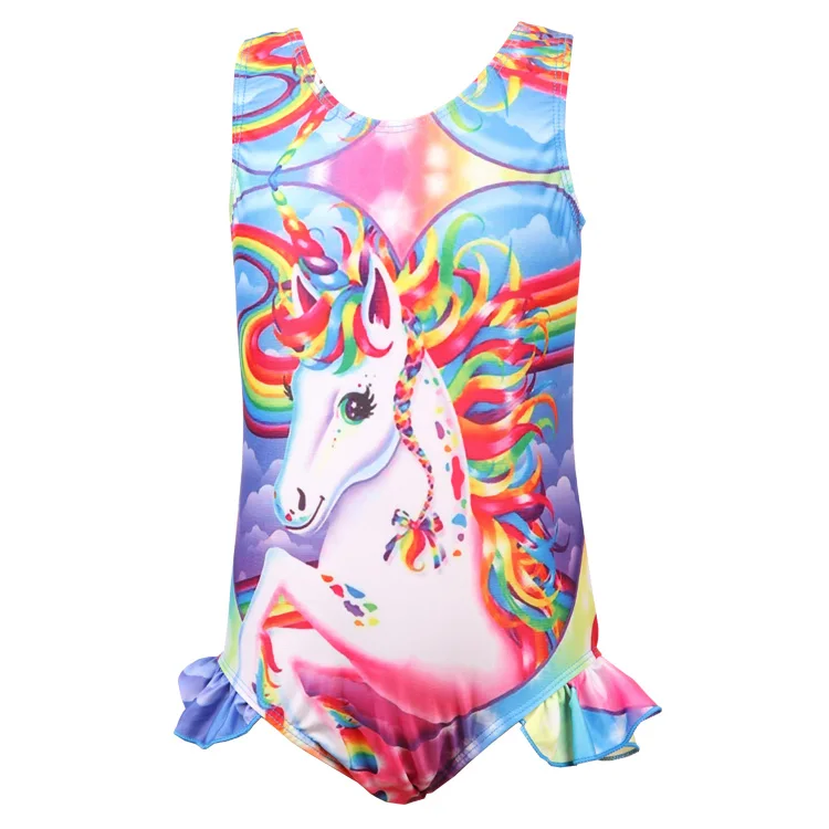 

swimwear children girls unicorn patterns fashion girls kids swimwear child pink
