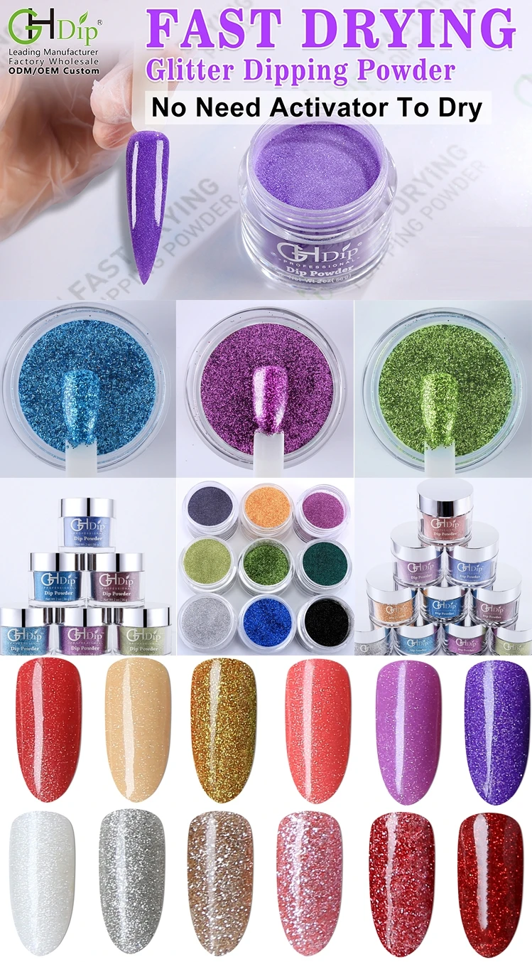 High Quality Purple Dip Powder Acrylic System Nail Art Dip Gel Powder