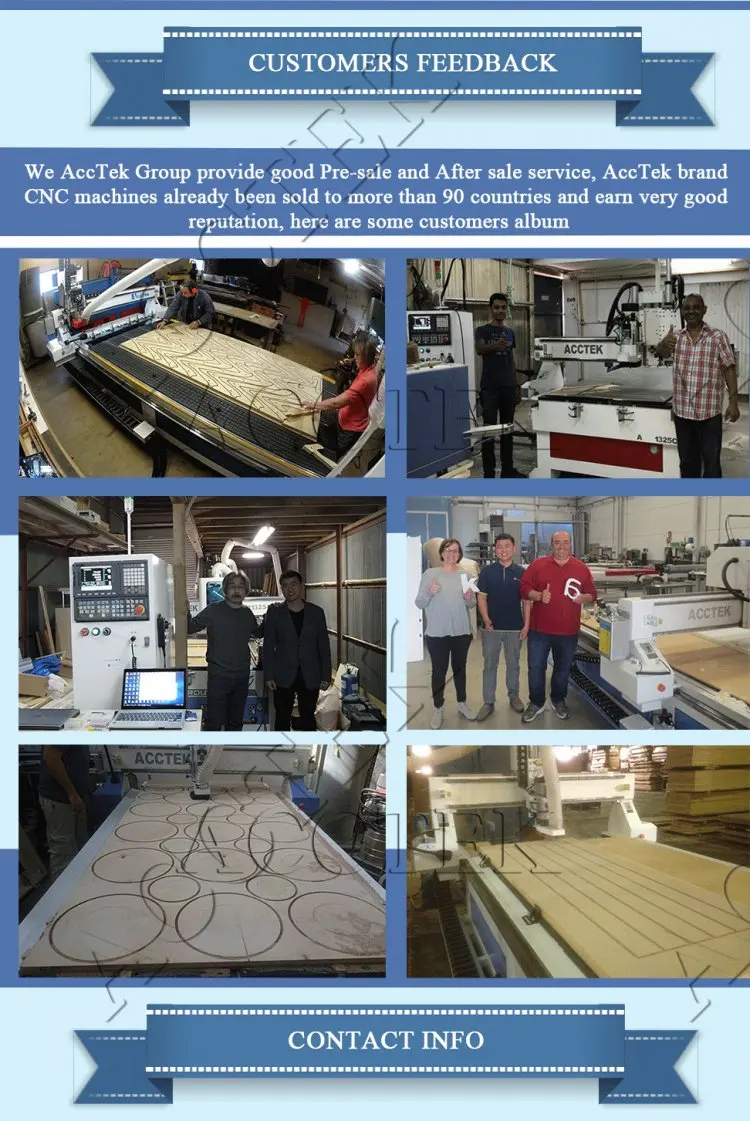 AccTek 1325 high precision 4 axis engraving machine 3d cnc router with atc