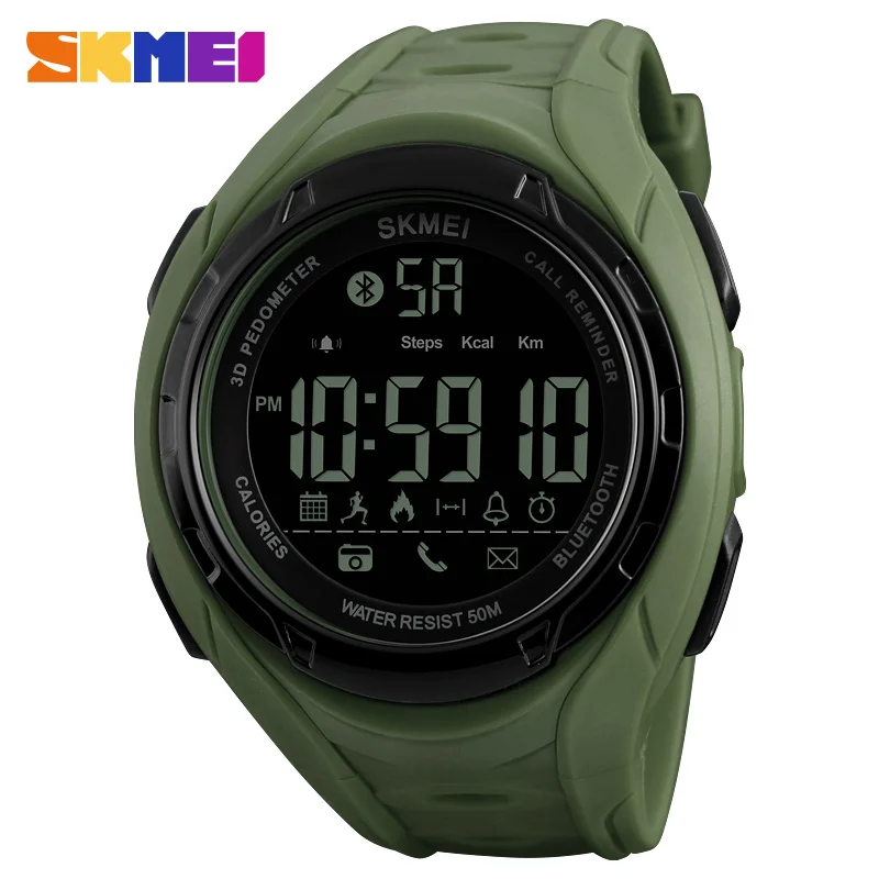 

2018 Fashion Fitness Smart Watch Calories Pedometer Digital Call Remind IOS Android Waterproof Sports Skmei Led Bluetooth Watch