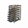 Mobile deli rack metal baking pan pastry tray rack stainless steel kitchen dining rack bread stand shelf for supermarket