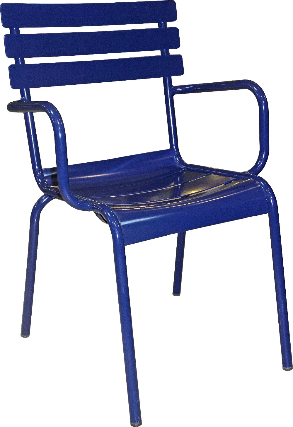Senior Custom Outdoor blue Garden Aluminium Armrest Dining Chair